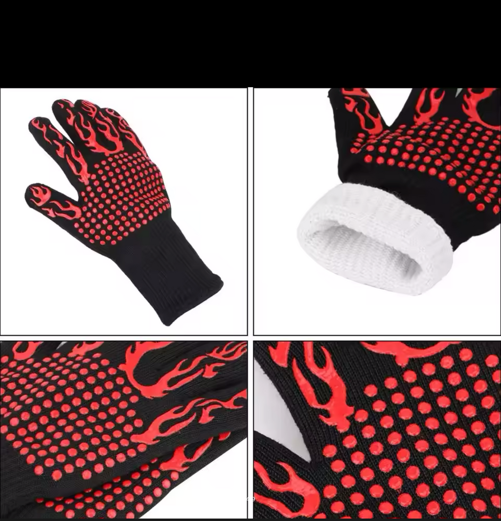 قفازات مقاومة للحرارة إحترافية ٪؜100🔥مثالية للمطابخ و اللحام و العمل الصناعي. تمنح حماية قصوى و أمان في كل استعمال